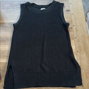 J. Crew Black Sleeveless Knit Top